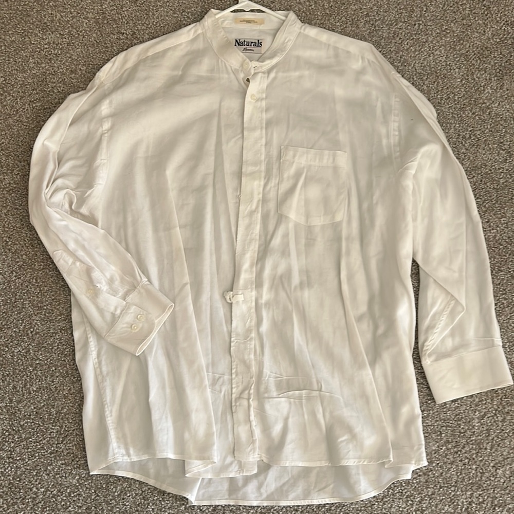 Men’s Naturals Penmans No Collar dress shirt 17 1/2